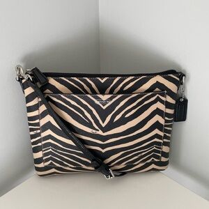 Coach Zebra Print Crossbody Bag - Black and Cream